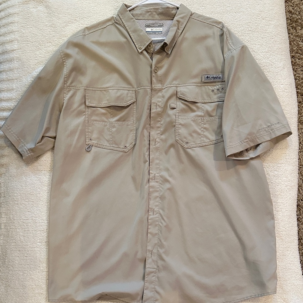 Columbia Khaki Button-Up Shirt